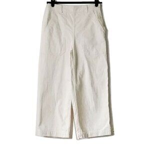 Toast High Waist Sailor Pants UK 8 28x12x24 Cream Side Button Wide Leg Cropped